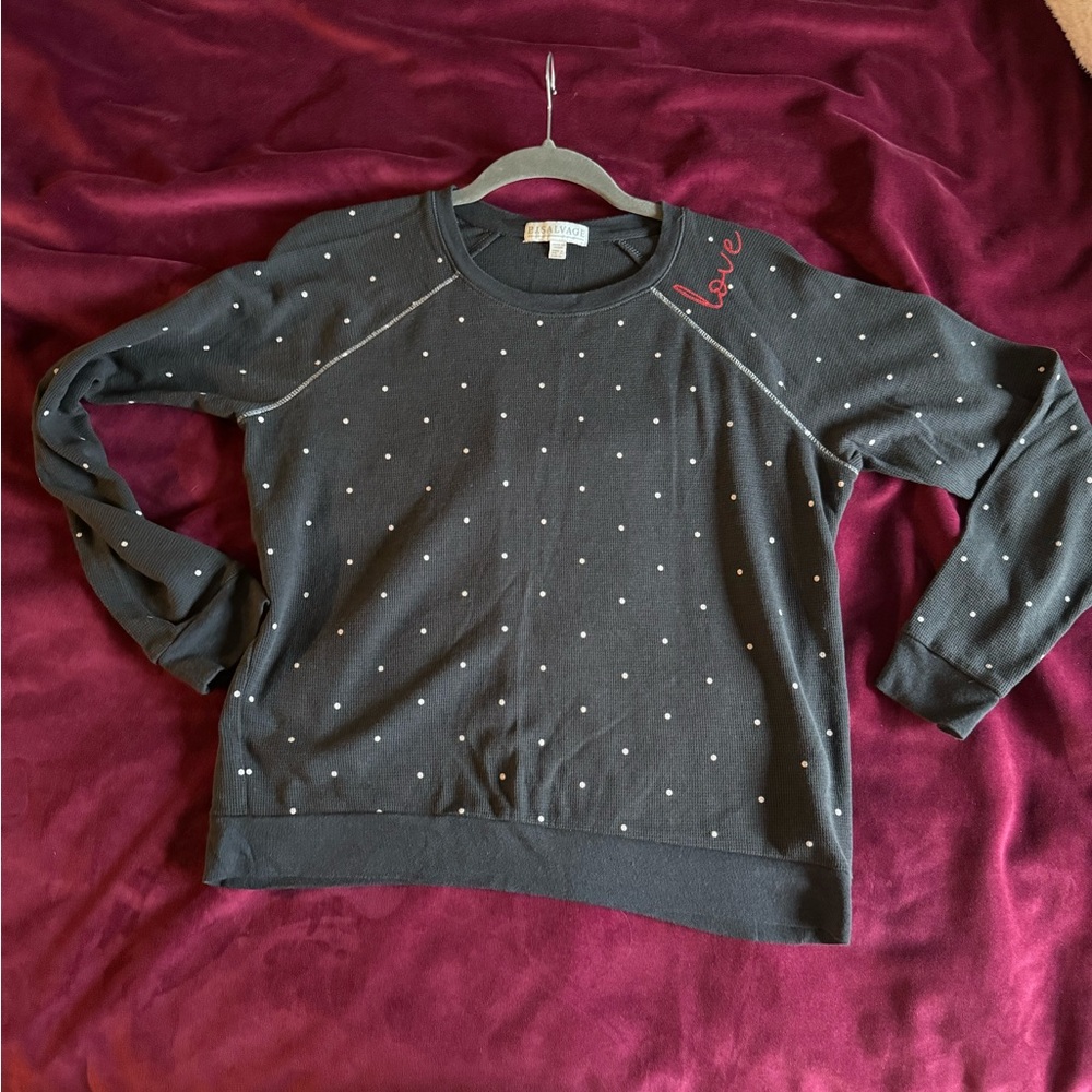 PJ Salvage Thermal Polka Dot Shirt- Size Small